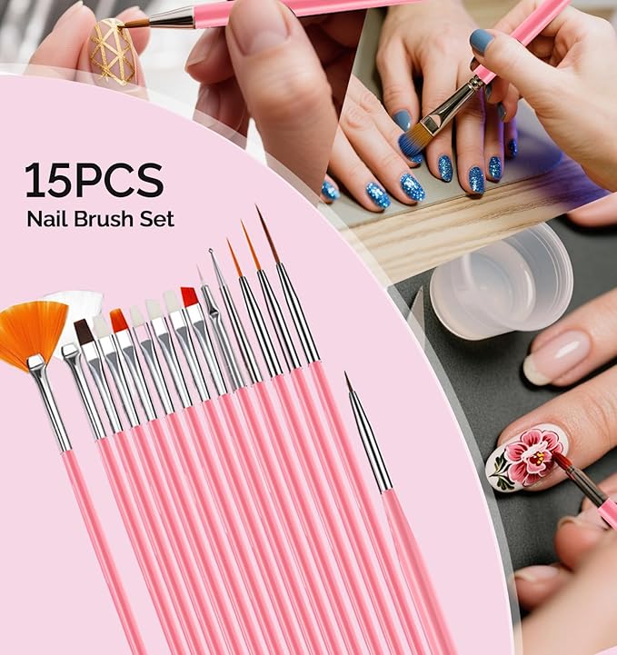 Nail Design Tools, Nail Art Tools, Nail Art Brush, Nail Stand for Press On Nails,Dual Tipped Nail Dotting Tool and Sculpture Pen, Nail Tools for Home DIY Beginner Salon Supplies
