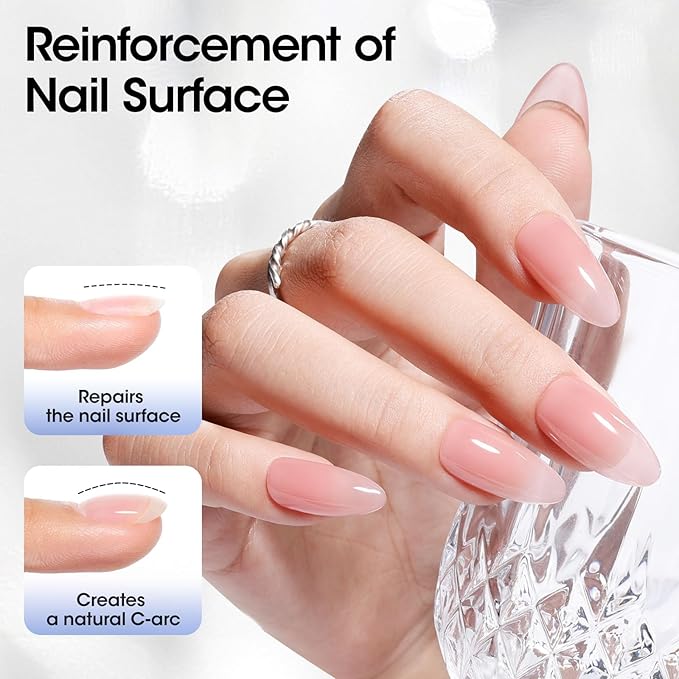 GELLEN 4 in 1 Builder Gel & Top Coat in a Bottle, 20ml Upgraded Formula Nail Gel for Nail Apex, Glossy Top Coat, 3D Nail Arts & Chrome Nails, Home Salon Manicure Gift for Women Girls