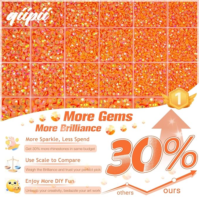 Neon Orange AB Resin Rhinestones w B7000 Jewelry Glue for Bedazzling Crafting 2mm-6mm Flatback Jelly Stones Diamonds Gems Bedazzler Kit Charms for Nails Face Eyes Makeup Tumblers Bottles Crafts