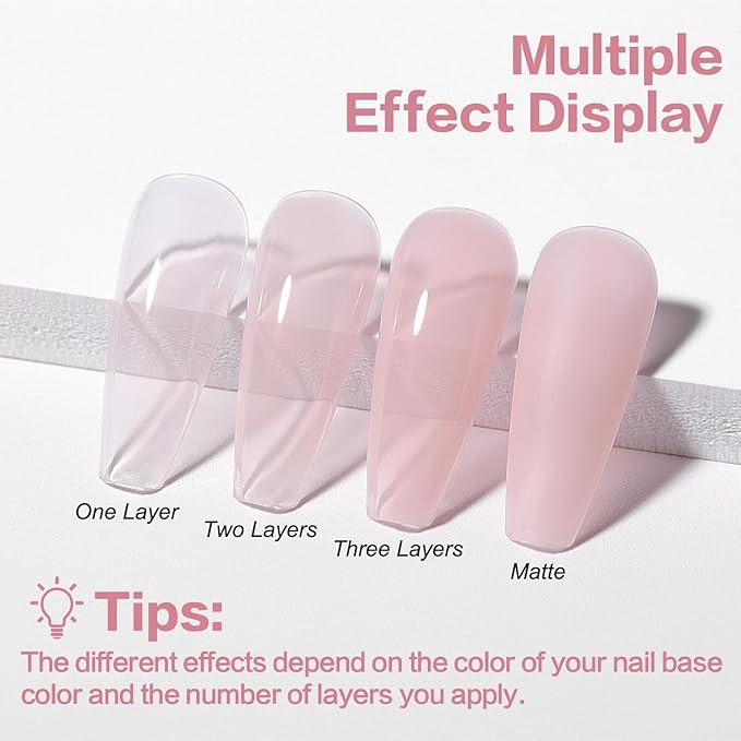 AIMEILI Hema Free 5 in 1 Builder Base Gel, Cruelty Free, Vegan, Strengthener Gel Translucent Gel Polish for Nail Art Manicure 10ML-153