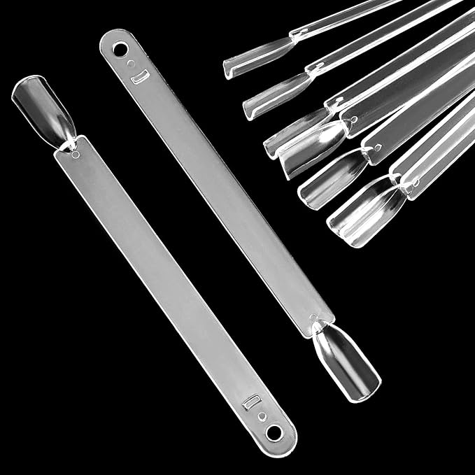 ZOENHOU 400 PCS Transparent Nail Sticks, Plastic Nail Polish Sticks Nail Color Display Practice Nail Art Sample Stick for Home DIY