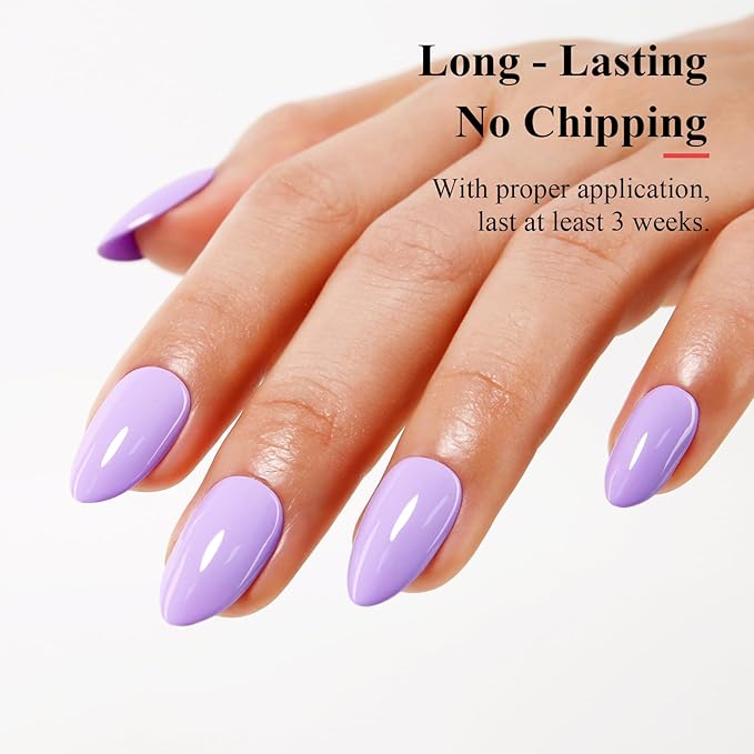 Imtiti Pastel Gel Nail Polish, Lilac Pastel Purple, 0.5 Fl Oz LED UV Gel Polish Spring Summer Easter DIY Nail Art Starter Manicure Salon Kit