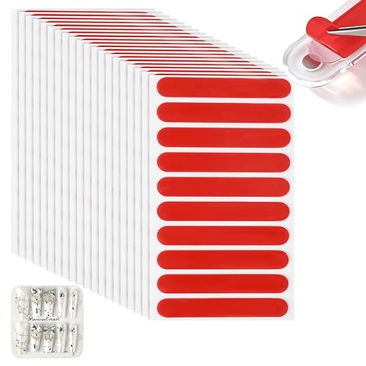 BQAN Double Sided Nail Tape for Press On Nails - 200 Pieces Clear Adhesive Mounting Tape for Nail Art Display, Fake Nail Storage & Manicure Organization (20 Sheets)