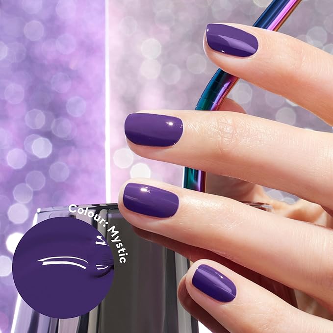 Manucurist Green Flash Gel Polish - Mystic (Deep Purple Blue) - UV & LED Gel Nail Polish - 12-Free, Bio-Sourced (84%) - Professional Manicure - 15 ml