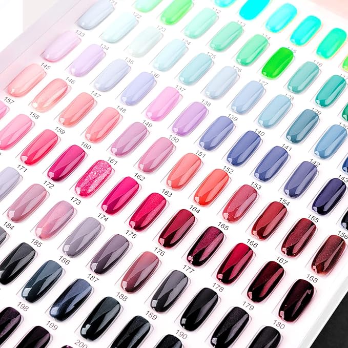 PINGEUI 2 Pack 216 Colors Nail Display Book, Nail Gel Polish Display Chart with 480 Nail Tips, Nail Polish Sample Display Book for Nail Salon and Nail Painting Practice
