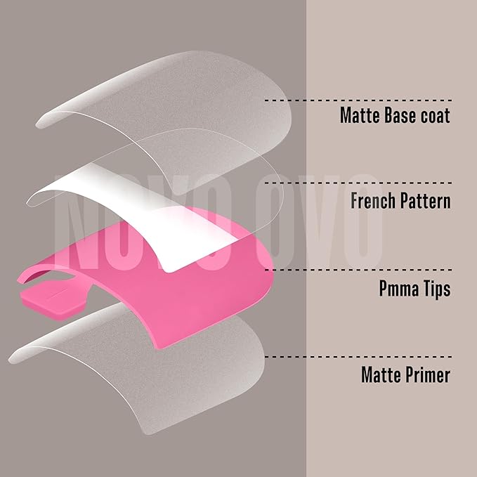 NOVO OVO French Tip Toe Nail Tips press on, ROSE PINK WITH GLITTER Sharp Square Toe Nail Tips Toenail Extension, Need Builder Gel & Top Coat, no Glue, Full Cover Acrylic for DIY 15 Sizes 240 pcs