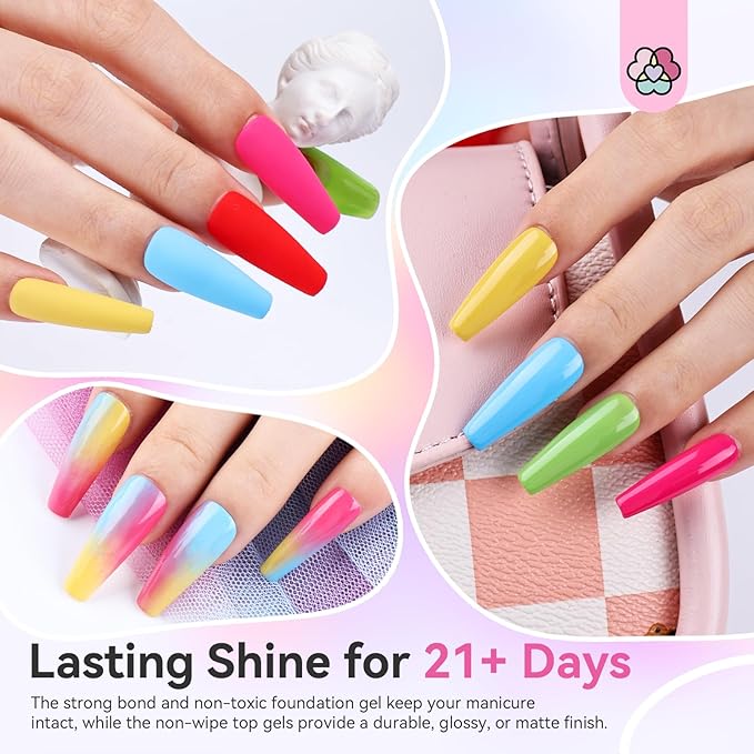 SAVILAND 36 Colors Gel Nail Polish Set: 39 PCS All Season Gel Nail Polish Sheer Glitter Solid Charm Colors with Base Gel Glossy Matte Top Polish Set Christmas Gifts for Manicure Nail Art
