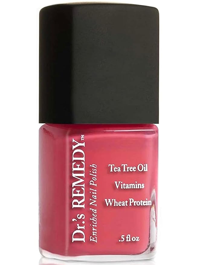 Dr’s Remedy Enriched Nail Polish: Non Toxic, All Natural, and Organic - Doctor Formulated: Strengthens, Restores, Heals, and Protects '24-Free' - PEACEFUL Pink Coral