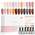 CANNI 30Pcs Jelly Gel Nail Polish Set - 9ML Transparent Nude Brown Red Pink Milky White Gel for French Manicure, Soak Off UV LED Nail Kit for Salon & DIY Home Use