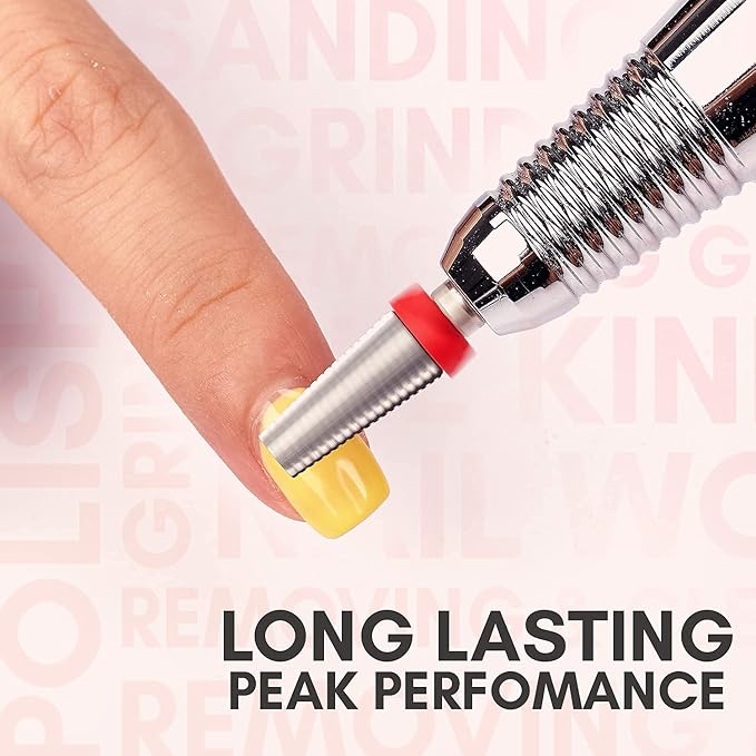 Makartt Nail Drill Handpiece for Up200 Machine Professional Electric File Bundle With 5 in 1 Nail Drill Bits Tungsten Carbide Tapered Drill Bits for Nails Fast Removing Acrylic Nail Hard Gels Cuticle