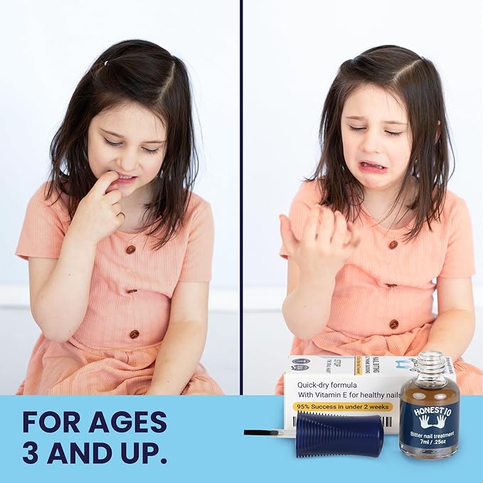 Honest10 Nail Biting Prevention for Kids & Adults - Break The Habit - Safe Bitter Nail Polish Formula, Lab Tested & Pediatric MD Approved - Thumb Guard, Easy Application, Made in USA (0.25 oz)