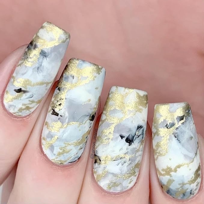 Maniology Heart of Stone Nail Stamping Plate | Marble, Crystal & Natural Stone Designs for Chic DIY Manicures – Reusable, Rectangular Stainless Steel Nail Art Template