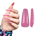 Allkem Press On Nails - Rose Pink Glossy Extra Long Ballerina 2 Set Bundle | 10 sizes - 20 pcs False Nails Full Cover Nail Kit with Glue