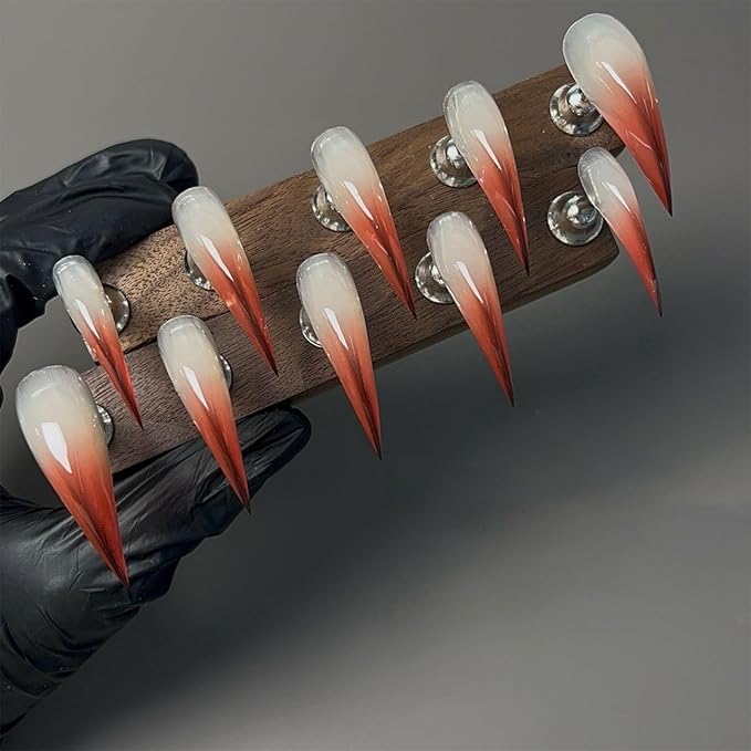 Reusable Cat Claw Press on Nails,10 Pcs Long Stiletto 3D Dragon & Eagle Claw Art Detachable Glossy False Press on Nails for Women Size XS
