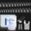 Beetles Gel Nail Kit Almond Short, 500Pcs Pre Shaped Clear Extra Short Almond Gel Nail Tips Easy Nail Extension Set with 5 in 1 Multifunctional Nail Glue Base Uv Led Nail Lamp Nail Art Gifts for Women