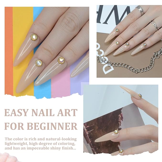 Dip Powder, Nude Color Dipping Powder French Nail Art Starter Manicure Salon DIY at Home, Odor-Free and Long-Lasting, No Needed Nail Lamp Curing, 1 Oz