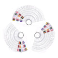 300 Tips Nail Swatch Sticks with Metal Split Ring Fan-shaped Display Nail Practice Sticks Nail Sample Swatches for Nail Art Polish Practice Nail Color Display (Clear - 450Tips)