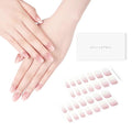DANNI & TONI Semi Cured Gel Nail Strips Pink White Ombre Gold Glitter Gel Nail Wraps 28 Stickers | Pale Glint