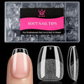 Extra Short Coffin Fake Nail Tips, 15 Sizes 240 PCS Clear Half Matte Press On False Nail Pre-shaped Half Soft Cover Gel Nail Tips Extensions Thick Long Lasting for DIY Beginners & Salon Manicure