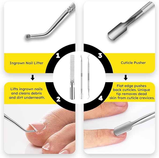 Nail Clippers for Seniors, Heavy Duty Ingrown Toenail Clippers with Long Handle, Woodpecker Angled Head Toe Nail Clippers and Slanted Nail Cutter for Thick Nail for Men Women Pregnant Elderly 6Pcs