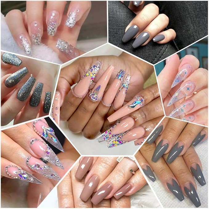 15ml Chameleon Poly UV Gel Temperature Color-Changing Black Nail Builder Gel Nail Enhancement Trial Kit LED Lamp Slip Solution Glitter Poly Builder Gel Nail 8PCS/Kit (Black Glitter)