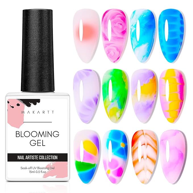 Makartt Builder Nail Gel 15 ml bundle with Makartt Clear Blooming Gel?5ml UV LED Soak Off Nail Art Polish for Spreading Effect Multifunctional Clear Gel Nail Polish Base Coat Nail Strengthener
