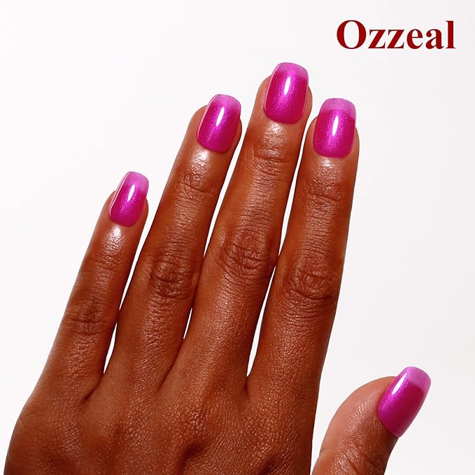 Pearl Gel Nail Polish - Hot Pink Glitter Pearl Gel Nail Polish Sparkle Shimmer DIY Manicure 15ML