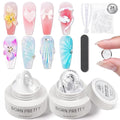 BORN PRETTY Builder Gel for Nails,2PCS Clear & White 3D Solid Hard Gel for Sculpting & Extension, Non-Stick U V Soak Off Gels for Carving Patterns,Salon & Home DIY Manicure