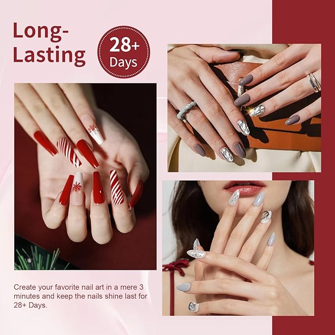 43 Pcs Gel Nail Polish Kit with U V Light 20 Colors Gel Polish Nail Kit All Season 180W UV Nail Lamp Base Top Coat Gel Nail Set Nail Art Tools