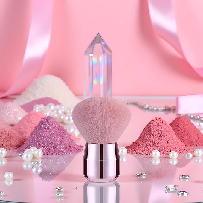 Pink Professional Nail Dust Brush, Soft Bristles for Acrylic Nails, Dip Powder, Makeup
