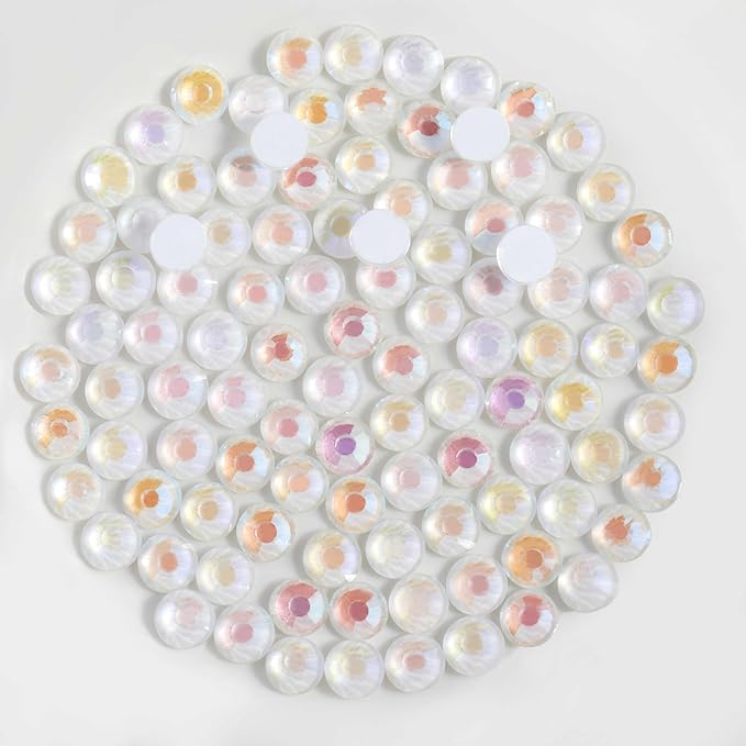 Beadsland 1440pcs Flat Back Crystal Rhinestones Round Gems for Nail Art and Craft Glue Fix, Luminous White, SS16,3.8-4.0mm