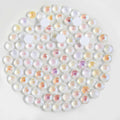 Beadsland 288pcs Flat Back Crystal Rhinestones Round Gems for Nail Art and Craft Glue Fix, Luminous White, SS30, 6.3-6.5mm