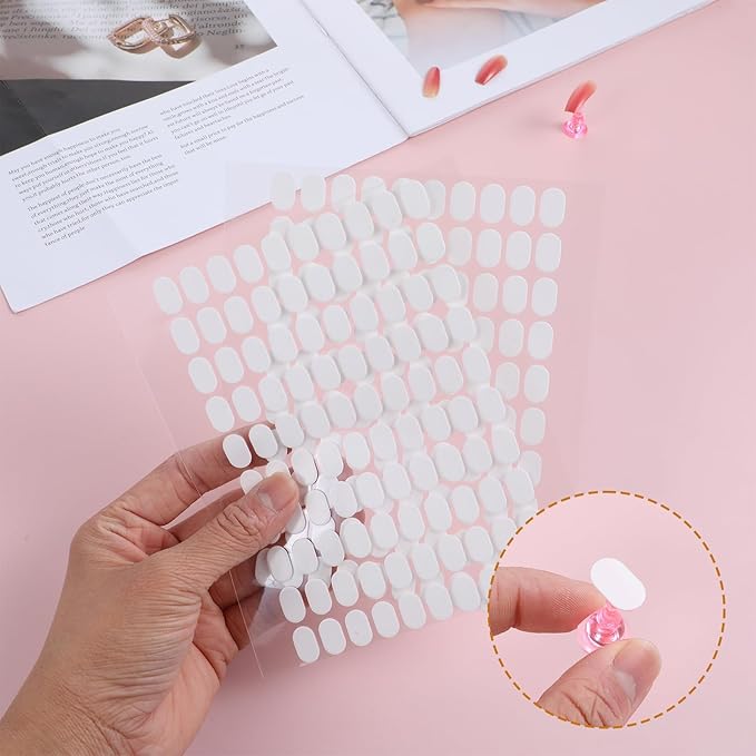 1200 Pcs Nail Tape for Nails Stands Double Sided Tape for Nails Display Nail Stand Sticky Tabs Nano Adhesive White Transparent