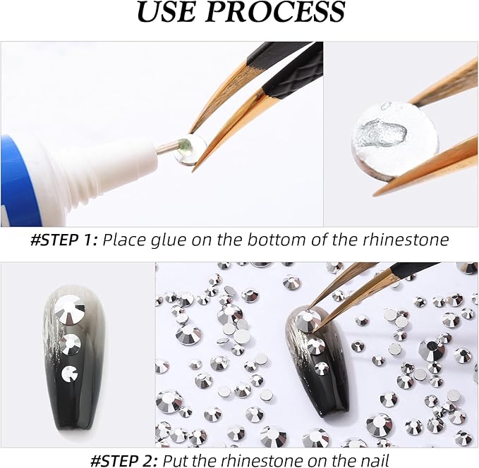 Silver Flatback Rhinestones, Glass Rhinestones for Nail Art and Craft, Glue Fix, Loose Crystal Gemstones(Silver, SS20, 2880pcs, 4.6-4.8mm)