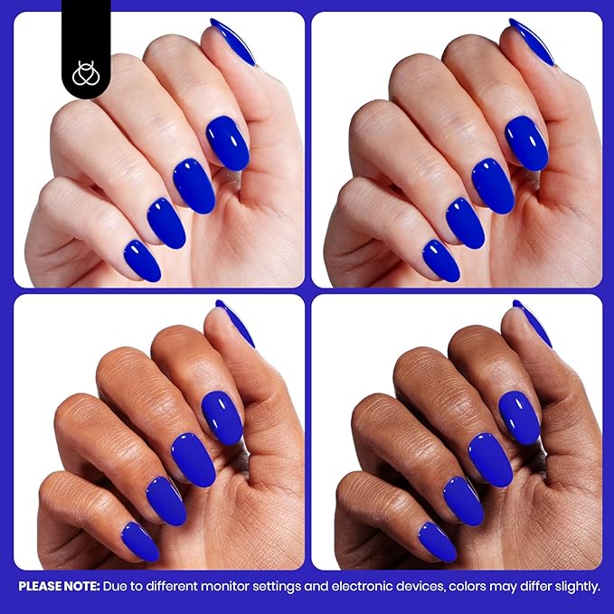 Beetles Blue Gel Nail Polish- Hema-Free Gel Nail Polish High Gloss Soak Off Eternal Navy Royal Dark Blue Nail Polish Nail Art Manicure Salon Same Color Bottle