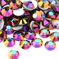 Dowarm 288 Pieces SS30 Flatback Rhinestones, 6.5MM Flatback Crystal Rhinestones for Craft, Nails, Dance Costumes, Non Hotfix (Metallic Rainbow AB)