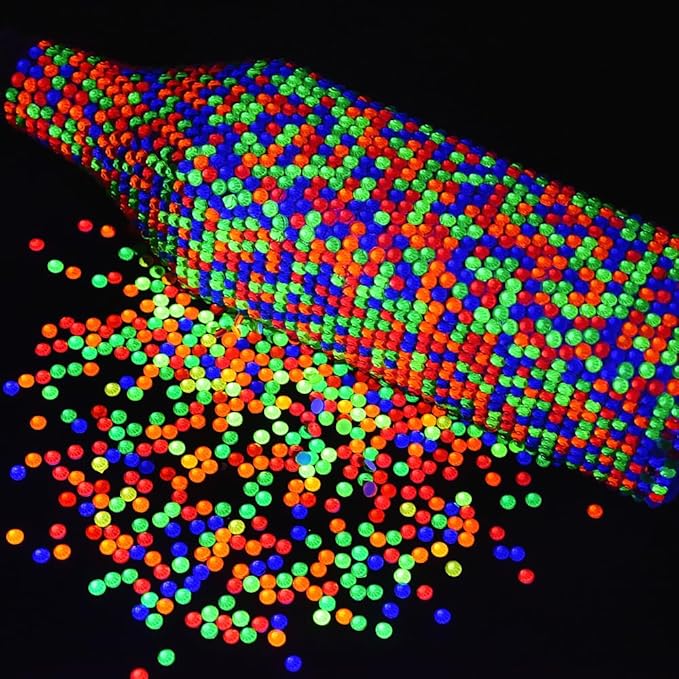 Blinginbox Flatback Rhinestones Round Gems, 1440pcs Luminous Series Glass Stones Neon Gems Non Hotfix Crystal Rhinestones for Nail Charms Crafts Clothes Tumblers,Mixing Colors Neons,SS10.