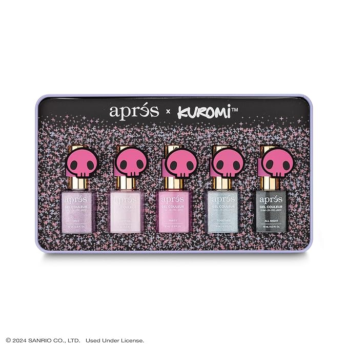 APRÉS x Kuromi™ Flash Glitter Gel Color Nail Polish, Set of 5 10ml