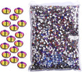 Hisenlee 14400PCS Rhinestone SS3-SS20 Crystal Gems 9 Sizes Wholesale Nail Art Rhinestone Flatback Round Glass Diamond for Crafts (SS3, Blue Flame)