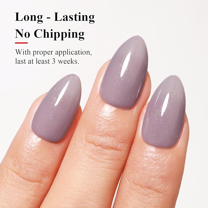 Imtiti Glitter Gel Nail Polish, 0.5 Fl Oz Grey Brown Glitter Gel Polish Soak Off LED U V Gold Shimmer Sparkle Nail Gel Polish DIY Nail Art Starter Manicure Salon Gel Nail Polish Kit