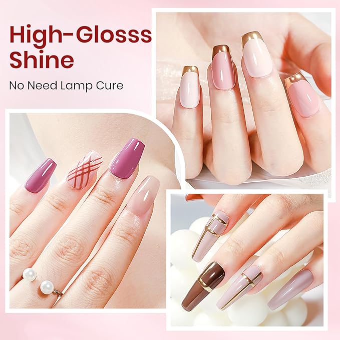 12 Colors Nail Polish Set, Quick Dry Regular Natural Nude Pink Nail polish Non Gel, Atir Fast Drying Fingernail Lacquer for Women Girls Manicure Salon DIY Home