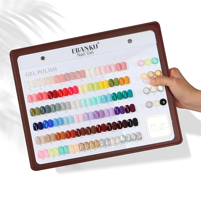 EBANKU 60 Colors Gel Nail Polish Set, Same Color Same Bottle Gel Polish Kit with 2PCS Functional Gel Soak Off Nail Art Manicure Salon DIY at Home for Women