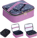 Small Clear Nail Polish Case Holds 30 bottles(15ml-0.5fl.oz) Nail Polish Organizer Multifunctional Nail Polish Bag organizer, Cosmetic Travel Makeup Cases for Women, Purple