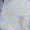 French Tip Nail Stickers for Nail Art 5D Embossed Gold Nail Stickers Metal Nail Decals Retro Gold Nails Art Design Supplies for Women Girls DIY Manicure