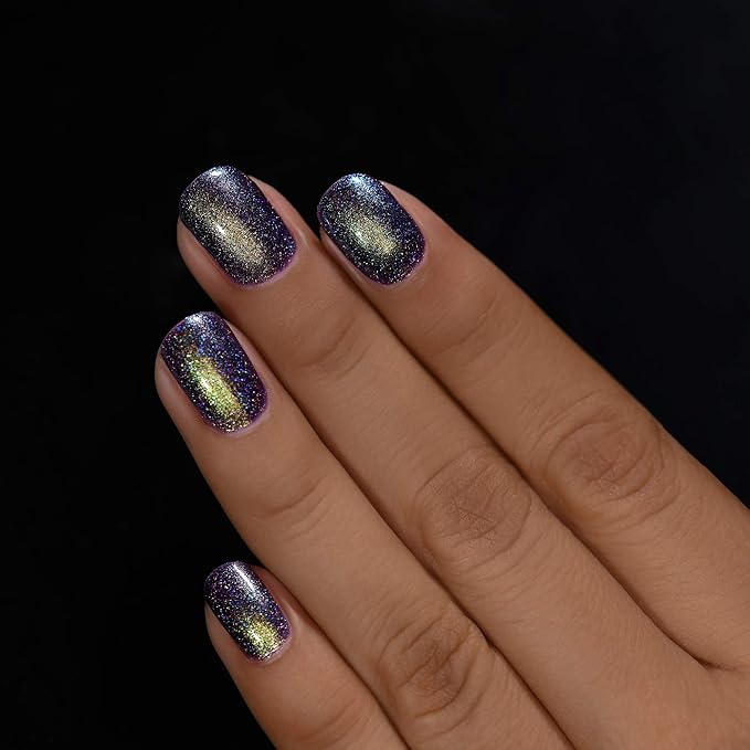 ILNP Bundled Up - Green to Blue Holographic Duochrome Nail Polish, Chip Resistant, 7-Free, Non-Toxic, Vegan, Cruelty Free, 12ml