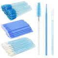300 PCS Eyelash Extension Supplies Kit Disposable Micro Swab Brush Eyebrow Spoolies Lip Stick Brush Mascara Wand Applicator Makeup Brush Tool(Blue Sets)