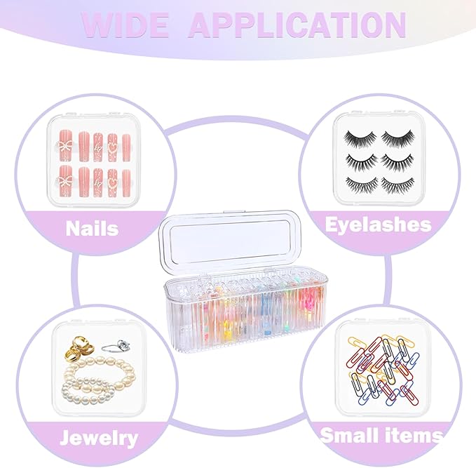 Press On Nail Organizer Box Kit,15 PCS Clear Press On Nail Storage Boxes and 1 Large Container Box,60pcs Adhesive Tape, Fake Nail Organizer Display Case Press On Nail Packaging for Home Nail Salon Use