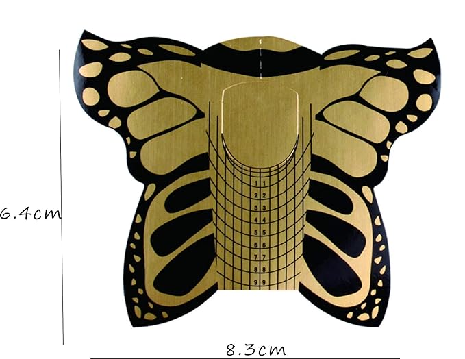 500pcs Pro Butterfly Square Tips Nail Form Forms for C Curve Acrylic UV Gel Nails Builder Nail Extension Nail Art Tool Guide Stickers Dispenser