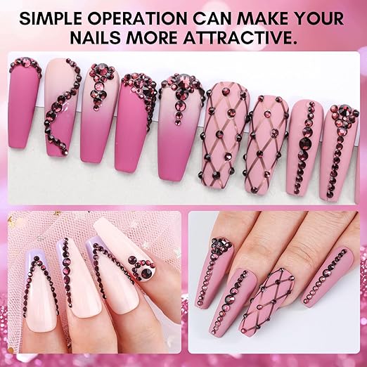 Makartt Dark Purple Nail Rhinestone Flatback Rhinestone Round Amethyst Crystal Glass Nail Charms Diamonds Nail Jewels Rhinestones for DIY Crafts Makeup Nail Art Supplies Accessories Christmas Gift