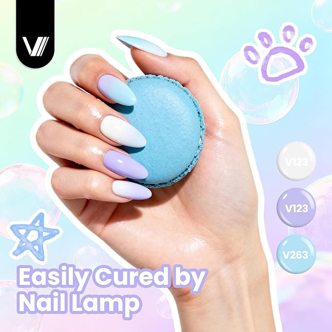 VANREESA 24 Pcs Gel Nail Polish Set -Trendy Colors Gel Polish with Base Coat & 4 Effects of Top Coat Nude Pink Orange Yellow Green Blue Purple Gel Polish Set Nail Kit Gifts for Women Girls DIY at Home